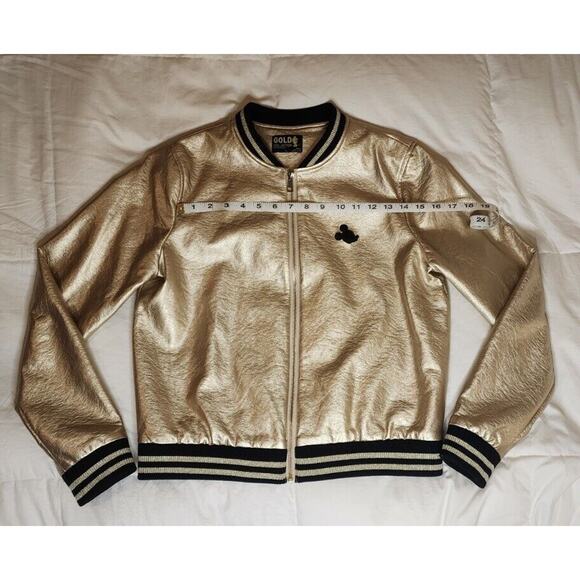 Disney Mickey Mouse Gold Collection Zippered Bomber Jacket Rare Size Large - Picture 4 of 9